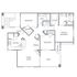 Elegant floor plan showcasing 3 bedrooms, a master suite, open kitchen, and inviting living area with patio access.