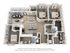 Stylish 3D floor plan with 3 bedrooms, open living-dining space, and modern kitchen layout.