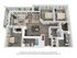 Chic 3D floor plan featuring 3 bedrooms, open-plan living room, dining area, and modern kitchen with balcony.