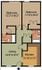 Charming 2D floor plan featuring 2 bedrooms, a living room, a kitchen, and 2 bathrooms.