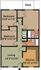 3D floor plan with two bedrooms, a spacious living room, and a modern kitchen, featuring a cozy deck.