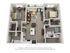 Modern 3D floor plan of an apartment featuring two cozy bedrooms, a stylish open living area, and a sleek kitchen.