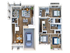 Modern 3D floor plan showcasing two bedrooms, spacious open-plan living and dining area, stylish kitchen, and attached garage.