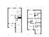 Modern two-story floor plan featuring a spacious living and dining area with patio access, stylish kitchen, and convenient powder room on the first floor; three bedrooms including a primary suite with walk-in closet and two full baths on the second floor.
